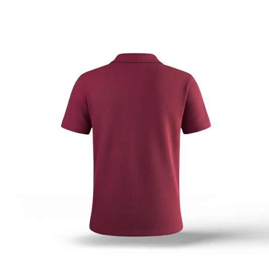 Waffle Weave Resort Polo - Berry Red