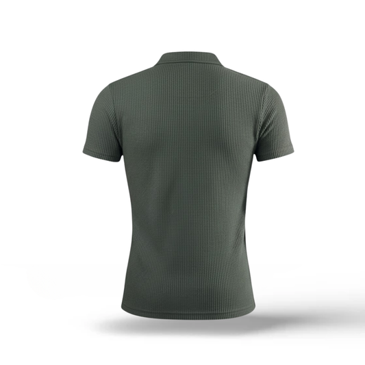 Waffle Weave Resort Polo - Forest Green