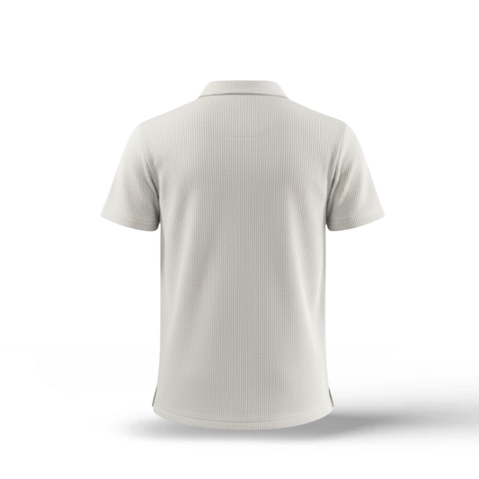 Waffle Weave Resort Polo - Alabaster White