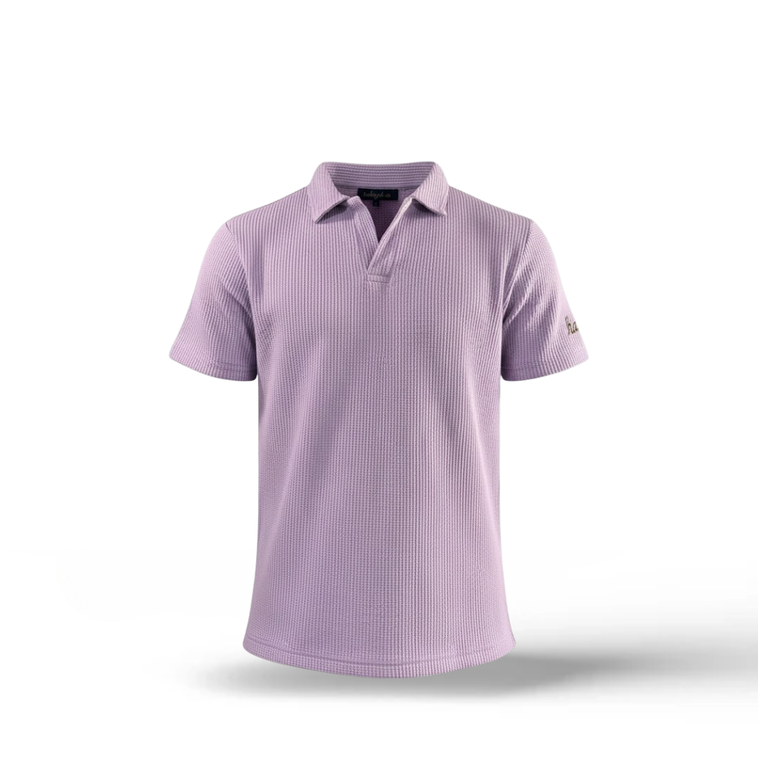 Waffle Weave Resort Polo - Lavender Mist