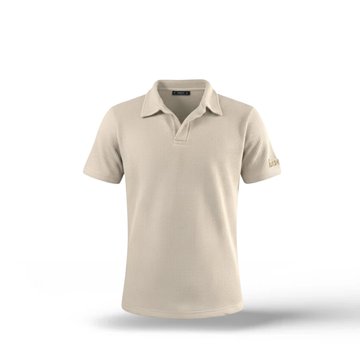 Waffle Weave Resort Polo - Dune Beige