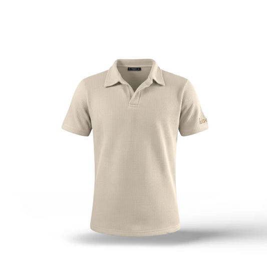 Waffle Weave Resort Polo - Dune Beige