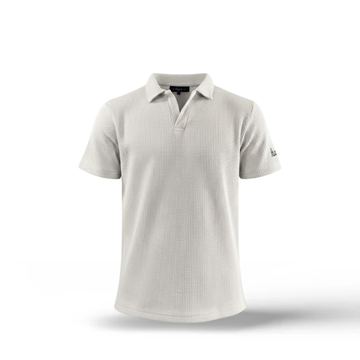 Waffle Weave Resort Polo - Alabaster White