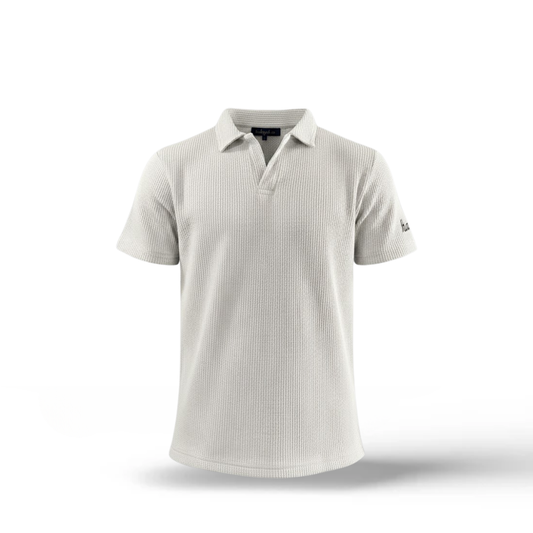 Waffle Weave Resort Polo - Alabaster White