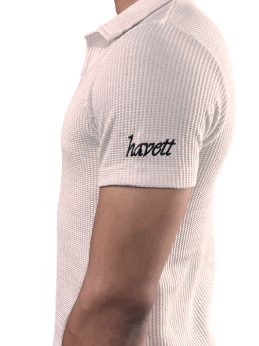 Waffle Weave Resort Polo - Dune Beige