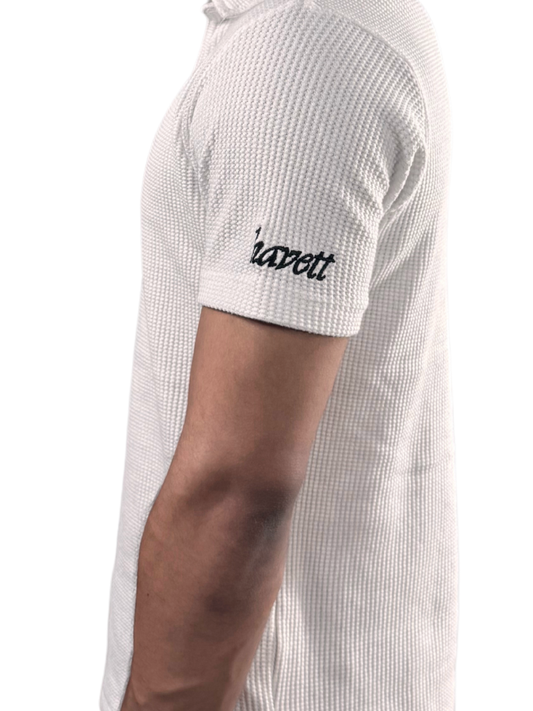 Waffle Weave Resort Polo - Alabaster White