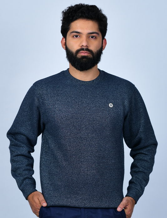 Charcoal Textured Crew Neck Men's Sweatshirt